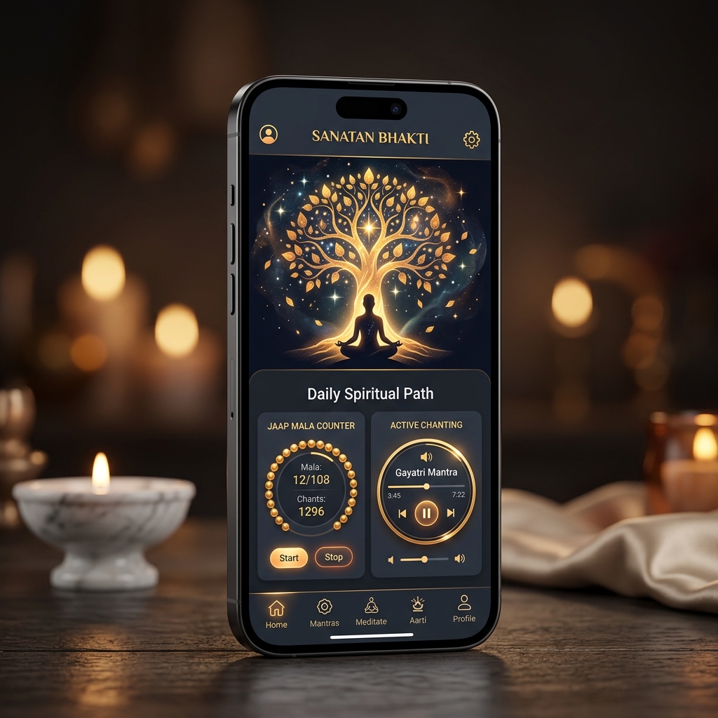 Sanatan Bhakti App Interface Showcase